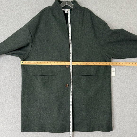 Old Navy Coat Womens XXL Long Line Cardigan Coat Button Front Dark Bottle Green - Picture 14 of 16